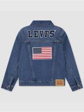 Levi's Kids Denim Jacket with American Flag Patch